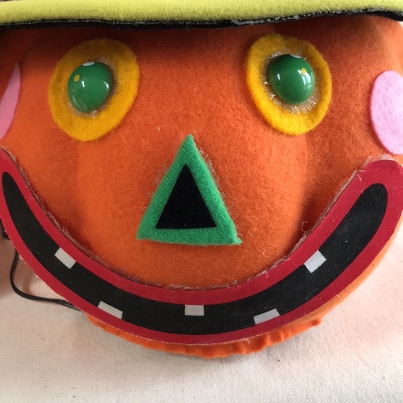 VTG Jack O Lantern Gemmy Michael’s LED light up silly face Witch hat Halloween - Picture 10 of 11